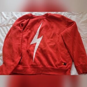 AVIATOR NATION Red Lightning Bolt Sweater